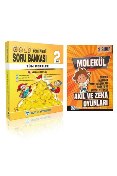 Mutlu Yayıncılık 2. Sınıf Tüm Dersler Gold Soru Bankası + Akıl Zeka Kitabı 2026