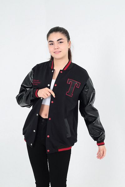 Sporting Women's Black Casual Cut College Coat