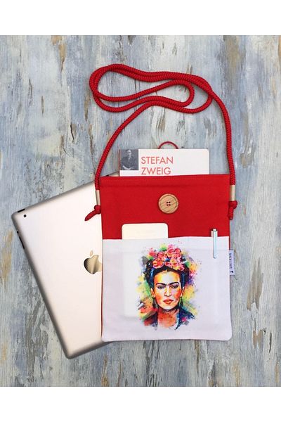 Smyrna Hanging Book / Tablet / Ebook Bag - Case ( Red )