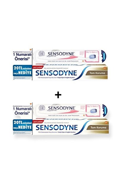Sensodyne Tam Koruma Diş Macunu 75 Ml X2 +diş Fırçası Tam Koruma Çok Yönlü Et...