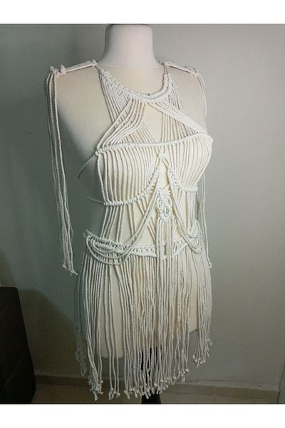 melekmakromehomedesing Macrame Beach Dress Festival Party Dress