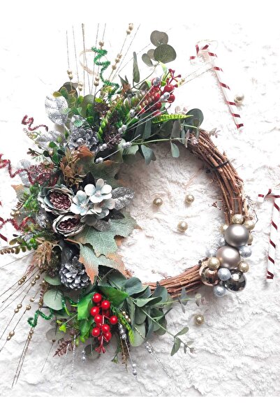 Lotus Hediye Yılbaşı Kokina Noel Kapı Süsü Duvar Süsü