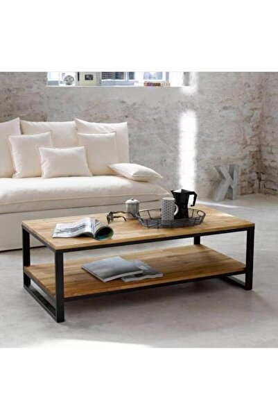 UmutHomeDesing Umutpark Metal Ahşap Orta Sehpa