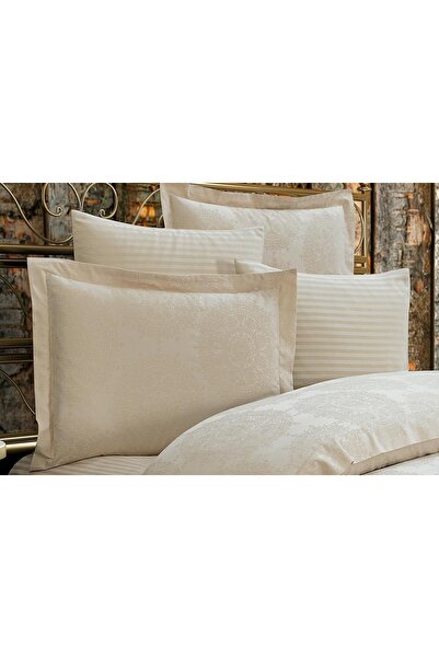 Finezza Μαξιλαροθήκη Tiara Bamboo Jacquard Fabric Beige Double Oxford 60x80cm...