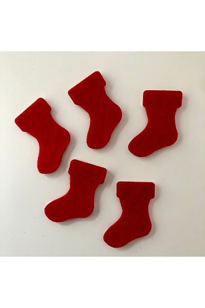 Yumuşakkeçe Christmas Ornaments Red Boots 5 Pieces