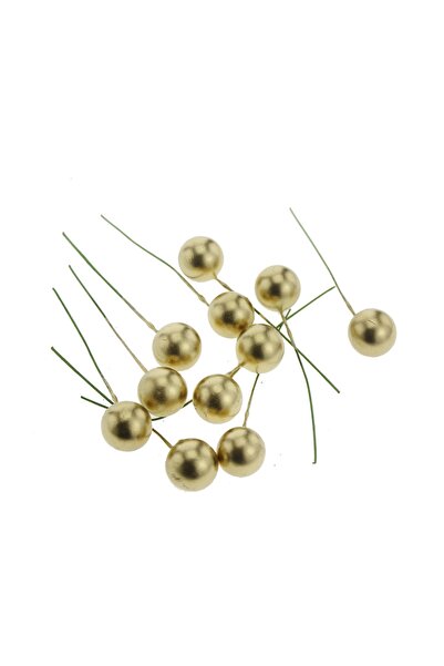 mutlu adım 10 bucăți de flori de fructe de pădure, perle de polistiren, aur