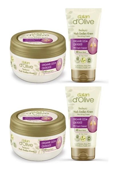 Dalan D Olive Organic Grape Seed - 2 x 300 ml and 2 x 600 ml Care Cream