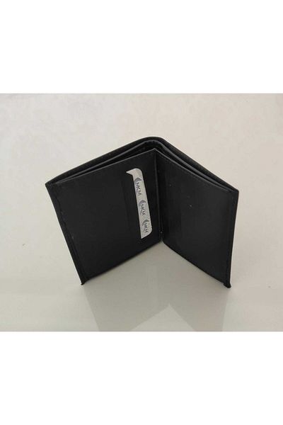 MKM Black Men's Vertical Leather Wallet