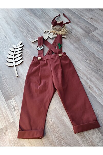 Feriatolye Cinnamon Salopet Fox Cactus Concept Baby Boy Birthday Special Day Outfit