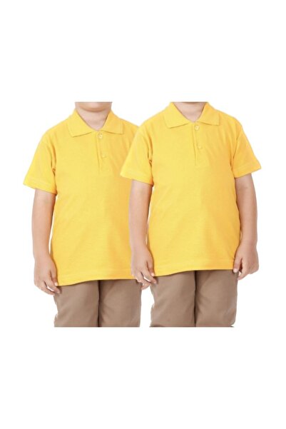 FATELLA Unisex Children's Youth Collar Short Sleeve Normal Pattern Plain Basi...