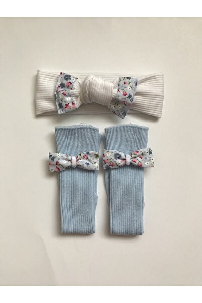 Nis butik Set of 2 with Bow Detail, Bandana Socks Set Baby Gift