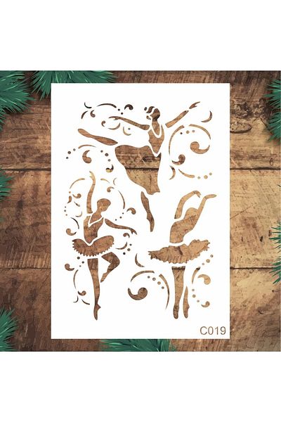STENCİLTASARIM Design Ç019 Wall Wooden Glass Painting Pattern