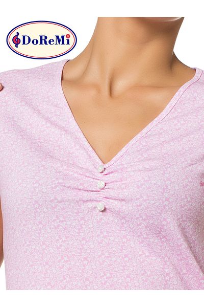 Doremi Short Sleeve Patterned Nightgown