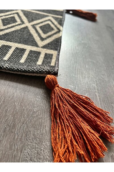 Rugs Modern Halı Cotton 565 Scandinavian Patterned Gray Woven Base Rug