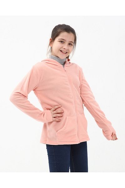Kübra Tekstil Ζακέτα Fleece με φερμουάρ και κουκούλα