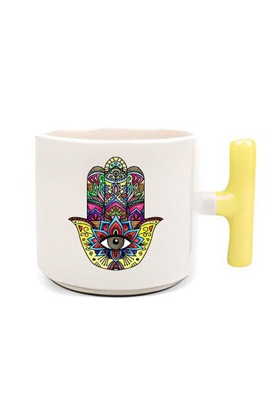 BUBESTORE Colorful Design Hand Evil Eye Double Coffee Cup