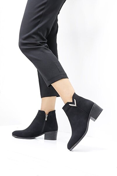 BİLENER Bot Kısa Topuk Zümrüt Greyzi Deri Fermuarlı Kaymaz Taban Yumuşak Kullanışlı Kaliteli