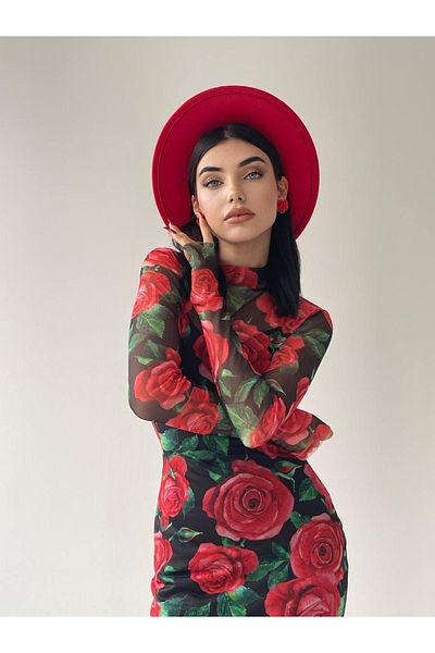 conconmoda Rose Design Dress