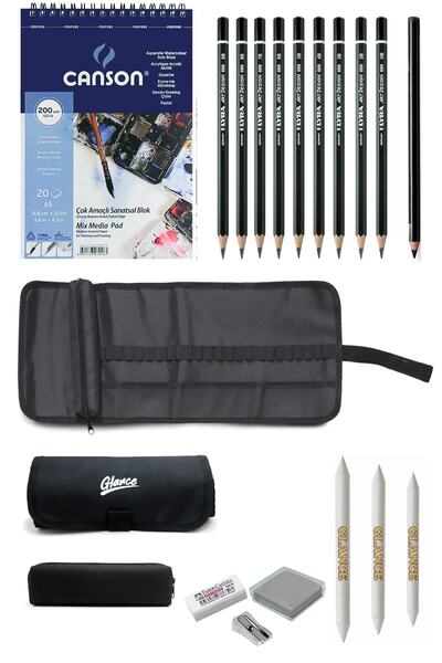 okulima Canson Resim Defteri A5 200 G Lyra Dereceli Kalem Profesyonel Karakal...
