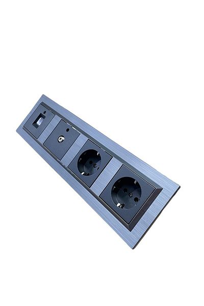 OVİVO Quantum Magnetic Gray Set of 4 T. Socket T. Socket Satellite (TELEVISION) Socket Numeris (PHONE) Socket