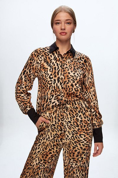 Love My Body Hose mit elastischem Bund und Leopardenmuster