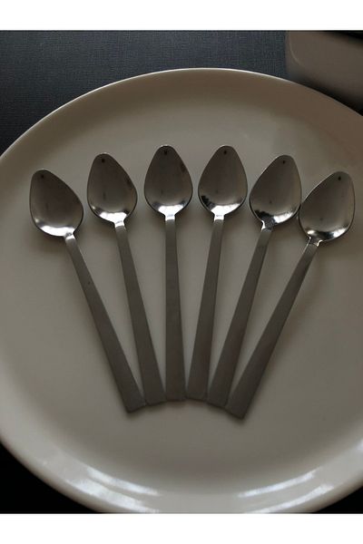 DİBA AVM Stick Model Plain Plain Stainless Steel Teaspoon Set of 6