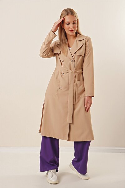 HAKKE Trenčkotová bunda s kapsami