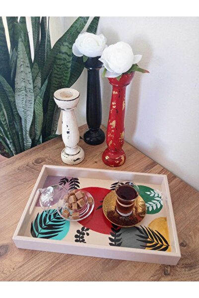 ASLI نموذج خشبي مستطيل الشاي والقهوة وصينية تقديم ديكور الخطوبة