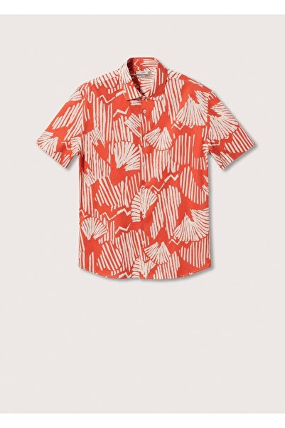 MANGO Man Desenli Pamuklu Gömlek