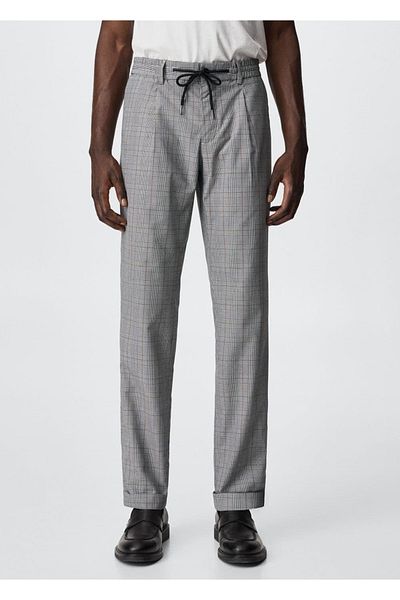 MANGO Man Checked Jogger Pants