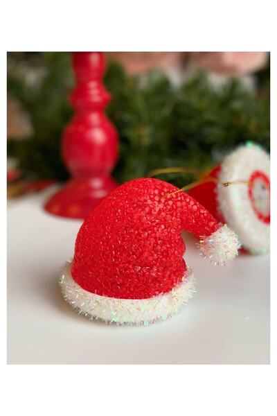 QUEEN AKSESUAR Yılbaşı Lüks Büyük Noel Baba Led Işıklı Simli Şapka Çam Ağacı ...