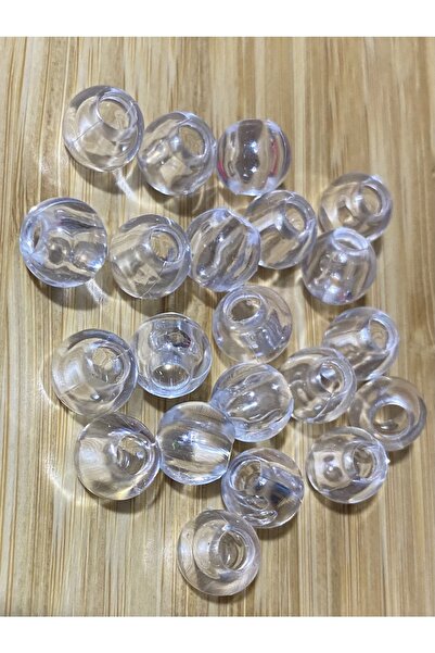 Öztürk Mărgele de macrame acrilice transparente. 10 mm. 30 g. Aproximativ 60-...