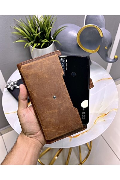 Fil Deri Hakiki Deri Tutamaçlı Telefon Bölmeli Uzun Kahve Renk Erkek Cüzdan 2040
