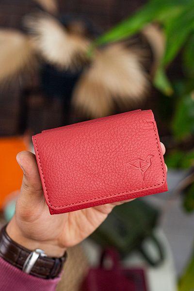 Garbalia Zeus Genuine Leather Mini Coin Compartment Dusty Rose Women's Wallet