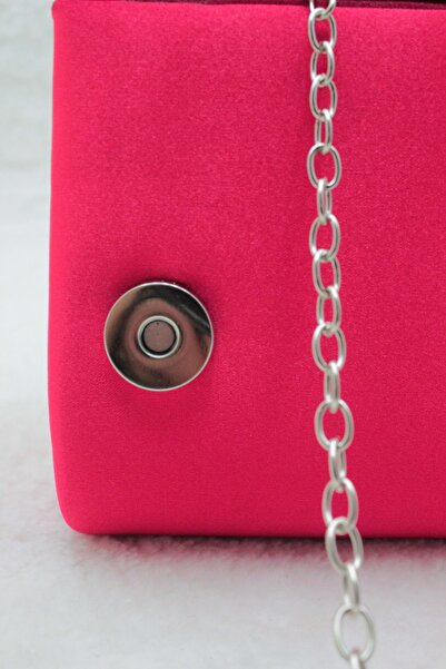 Sh Poly Saten Kırmızı Abiye Çanta Clutch Portföy Askılı Omuz Ve El Çantası 2023