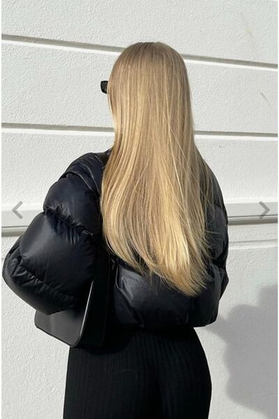 AKOLİFE Küllü Sarı Düz YarımAy Takma Saç + 2 Yan Çıt Çıt Set Isıya Dayanıklı ...