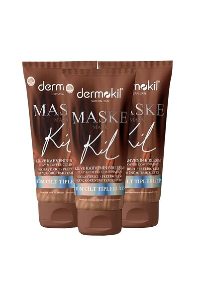 Dermokil Sıkılaştırıcı Genç Görünüm Için Kahve Içerikli Yüz Kil Maskesi 75 Ml X 3 Adet