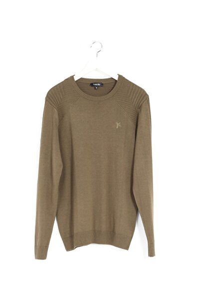 Fabrika Comfort O Yaka Düz Haki Erkek Kazak Cm K 307