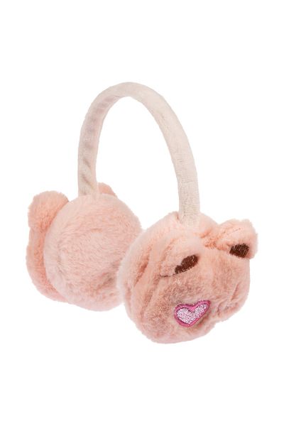 Kitti Arıcı Store New Season Girl's Winter Light Pink Color Plush Headphones