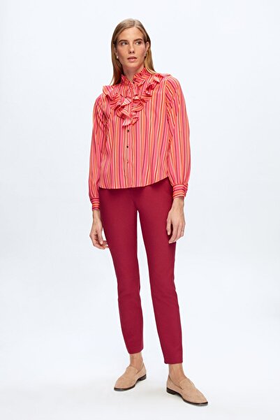 Love My Body Pantaloni cu buzunar din flanel cu nasturi