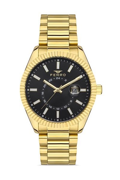 FERRO F11288a-b2 43 Mm Gold Colored Men's Wristwatch