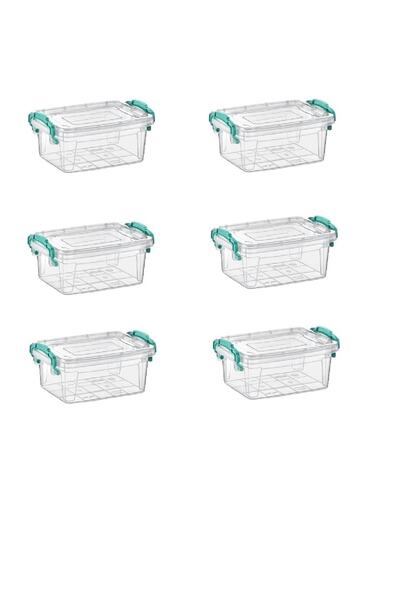 ELEGANCEV مجموعة حاويات تخزين متوسطة مع قفل مستطيل شفاف 3 لتر - 6 قطع