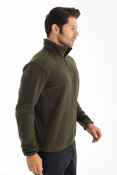 Crozwise Half Zippered - Men's Khaki Sports Fleece - 6036-04