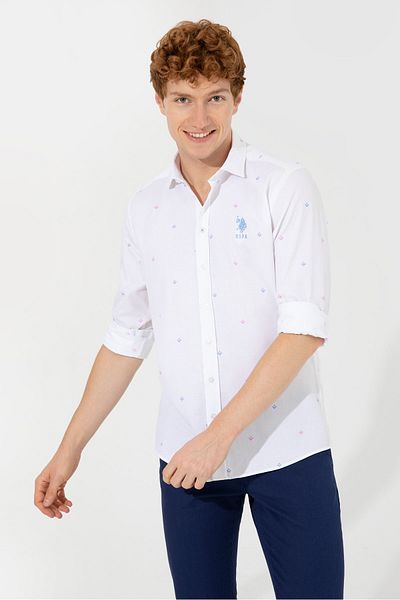 U.S. Polo Assn. Ανδρικό πουκάμισο - Ροζ