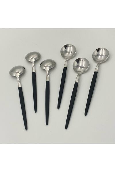 BRONDOFF Ikon Siyah-çelik 6 Adet Nescafe Çay Kaşığı