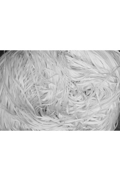 AKÇA TEKSTİL Flat Rope Model Off-White Color Ready Rope Curtain 300*270