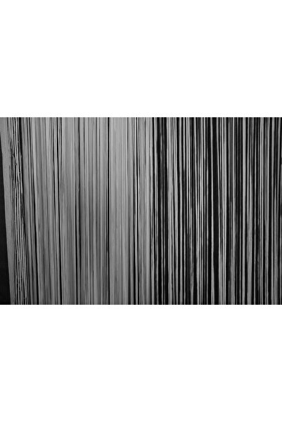 AKÇA TEKSTİL Flat Rope Model Off-White Color Ready Rope Curtain 300*270