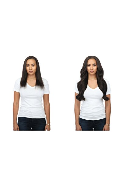 AKOLİFE Gerçek Saç Görünümlü 1.kalite Isıya Dayanıklı Koyu Kestane Yarım Ay P...