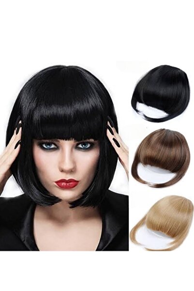 AKOLİFE Siyah Takma Kahkül - Fön Maşa Uygulanabilir Gerçek Saç Doğal Görünüml...