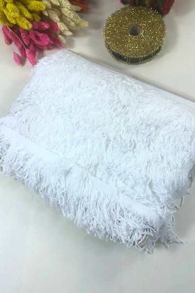 Hobigram White Rope Fringe Tassel Width 20 cm 1 Meter – Special Design, Accessory, Quality Production, Eye-Catching Style –
